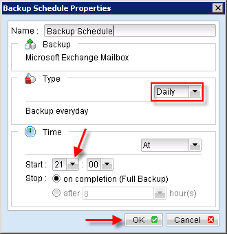 Adjust the backup schedule