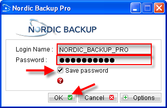 Enter your backup account information