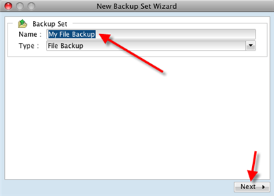 Configure your backup set